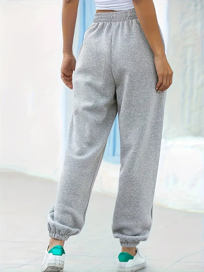 Casual High Waist Sweatpants Light Grey