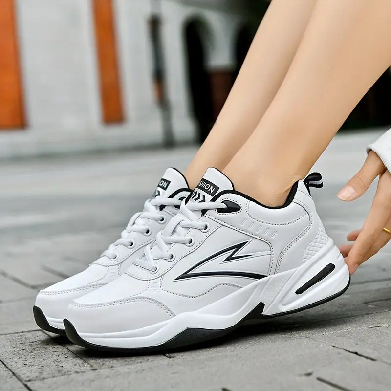 Waterproof PU Sneakers with Breathable Mesh for Casual Wear and Running, Ideal for Fall and Winter