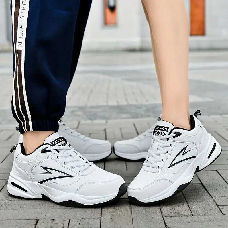 Waterproof PU Sneakers with Breathable Mesh for Casual Wear and Running, Ideal for Fall and Winter